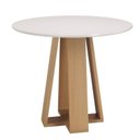 Ver imagem 1 de Mesa Estilo Redonda 90cm Laqueado Fosco Branco/Off White/Mel