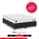 Ver imagem 5 de Cama Box Casal Bipartido Couro Preto + Colchão Life D33 Pillow Top Branco - 61x138x188cm - e-Shop