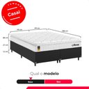 Ver imagem 3 de Cama Box Casal Bipartido Couro Preto + Colchão Life D33 Pillow Top Branco - 61x138x188cm - e-Shop