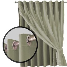 cortina blackout Bruna para varão e sala 5,50 x 2,80 bege - 4
