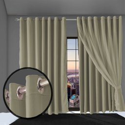 cortina blackout Bruna para varão e sala 5,50 x 2,80 bege - 2