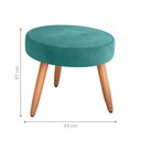 Ver imagem 2 de Puff para Sala Redondo Marcos Veludo Verde Menta