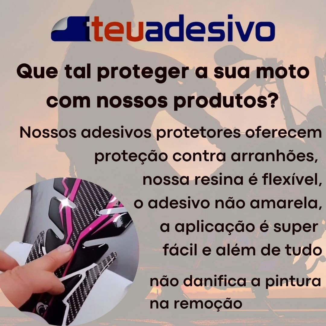 Adesivo Protetor Tanque e Bocal Moto Honda Twister 300 2023/2024 Teu Adesivo Preto - 4