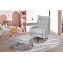 Ver imagem 2 de Poltrona de Amamentação Clarice com Giro Balanço e Puff: Linho Cinza
