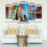 Quadro Decorativo Casal na Praça 110cm 5 Peças Sala e Quarto - 3