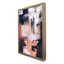 Ver imagem 4 de Quadro Decorativo Abstrato Pincelada Rustic em Moldura Caixa Tacolado Moldura Trad 1cm Madeira Escur