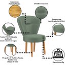 Ver imagem 3 de Poltrona Estofada para Sala de Jantar Camarim Estúdio de Beleza Resistente Pés de Madeira