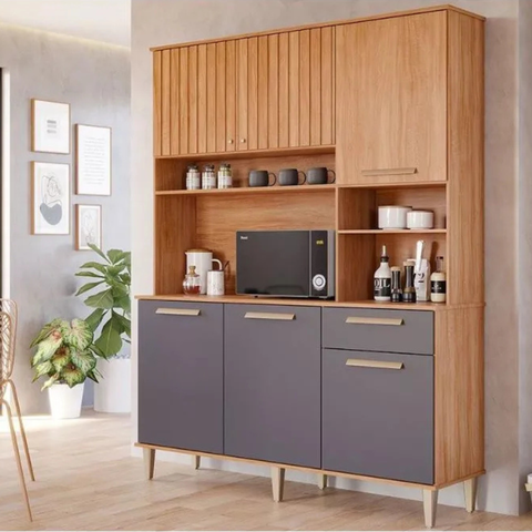 Kit de Cozinha Compacta Mila 6 Portas 1 Gaveta e 4 Nichos Ci