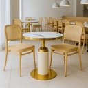 Ver imagem 2 de Conjunto Mesa de Jantar Redonda Imperial 70cm Branca com 2 Cadeiras Roma - Nude