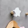 6 Ganchos de Parede Infantil Decoração Bebê Estrela 6esbb15:branco - 6