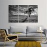 Quadro decorativo Paisagem Árvore em Preto e Branco 3 Peças - 2