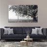 Quadro Árvore Solitária Paisagem Preto e Branco em Tecido - 4