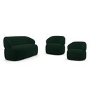 Ver imagem 1 de Kit 02 Poltronas Giratória e 01 Sofá Orgânico Glee 03 Lugares 170cm Veludo Verde Escuro - Desk Desig