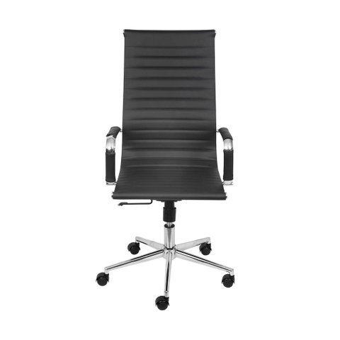 Cadeira de Escritório Giratória Eames Preta - Alta | Cromada