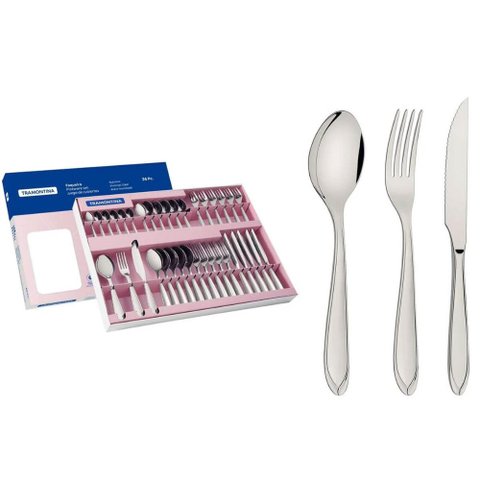 Faqueiro Aço Inox com Faca para Churrasco 36 Peças Tramontin