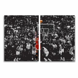 Quadro Michael Jordan Preto e Branco decorativo em Tecido - 2