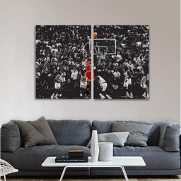 Quadro Michael Jordan Preto e Branco decorativo em Tecido - 1