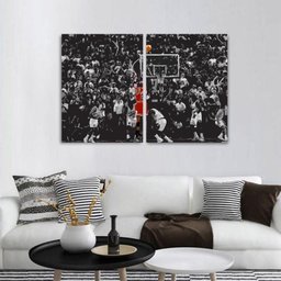 Quadro Michael Jordan Preto e Branco decorativo em Tecido - 3