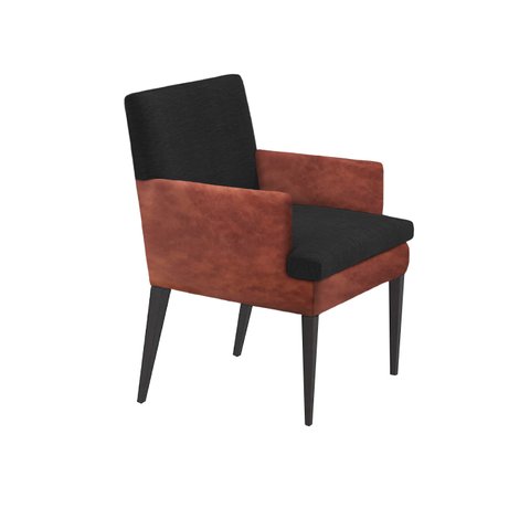 Cadeira de Jantar Germany Retro Courissimo Preto/nozes Dominic Decor