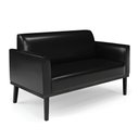 Ver imagem 3 de Sofá Namoradeira com 2 Poltronas Base de Madeira Fixa Preto Marisa Corano Preto D03 - D’Rossi