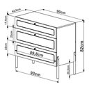 Ver imagem 6 de Cômoda com 03 Gavetas para Quarto Closet Pés Madeira Moss A03 Nero Preto