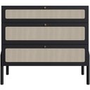 Ver imagem 1 de Cômoda com 03 Gavetas para Quarto Closet Pés Madeira Moss A03 Nero Preto
