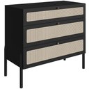Ver imagem 2 de Cômoda com 03 Gavetas para Quarto Closet Pés Madeira Moss A03 Nero Preto