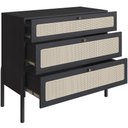 Ver imagem 3 de Cômoda com 03 Gavetas para Quarto Closet Pés Madeira Moss A03 Nero Preto