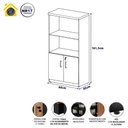 Ver imagem 6 de Armário Escritório Estante F5 2 Portas 3 Prateleiras 80cm Macadâmia com Branco F5 Office