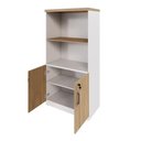 Ver imagem 2 de Armário Escritório Estante F5 2 Portas 3 Prateleiras 80cm Macadâmia com Branco F5 Office