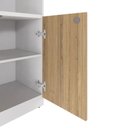 Ver imagem 3 de Armário Escritório Estante F5 2 Portas 3 Prateleiras 80cm Macadâmia com Branco F5 Office