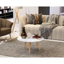 Ver imagem 2 de Mesinha de Centro Redonda para Sala Pés Palito Retrô Dubai Branco