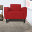 Ver imagem 1 de Poltrona Estofada Para Sala de Espera Leticia Slim Suede Vermelho - LM DECOR