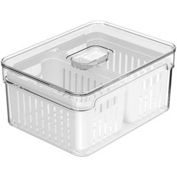 Kit 2 Organizadores Clear Fresh 2,2l com 2 Cestos para Gelad - 2