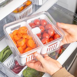 Kit 2 Organizadores Clear Fresh 2,2l com 2 Cestos para Gelad - 9