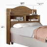 Cabeceira Solteiro Cama Box Mdf 2 Compartimentos Práticos:castanho - 4