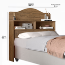 Ver imagem 4 de Cabeceira Solteiro Cama Box Mdf 2 Compartimentos Práticos:castanho