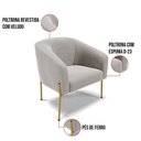 Ver imagem 5 de Cadeira Sala de Jantar Pé de Ferro Dourado Stella Veludo D03 - D'Rossi Cor Cinza