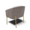 Ver imagem 2 de Cadeira Sala de Jantar Pé de Ferro Dourado Stella Veludo D03 - D'Rossi Cor Cinza