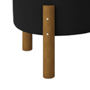 Ver imagem 2 de Puff Decorativo Redondo Banqueta Sala Quarto Escritório Pés Madeira Zuppy - Preto Suede