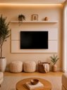 Ver imagem 1 de Painel para TV com Prateleira 180cm Retro MDF Branco Dallas - On Móveis