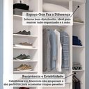Ver imagem 7 de Guarda Roupas e Bancada Home Office Alpes 5 Portas de Bater 3 Gavetas MDP Branco Luciane Móveis