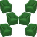 Ver imagem 1 de Kit 6 Poltronas Decorativas para Sala Recepção Consultório Manicure Cadeira Mila Suede
