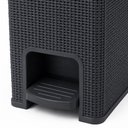 Ver imagem 4 de Lixeira Pedal Rattan Cinza 12 Litros Cesto Lixo 12L Juta Retangular Chumbo Tampa Quarto Bebe Cozinha