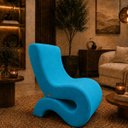 Ver imagem 1 de Poltrona Decorativa Marina Suede Design Orgânico Moderno
