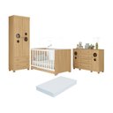 Ver imagem 1 de Quarto de Bebê Completo Berço Americano 3 em 1 Colchão Bombom Multimóveis Mp4642 Madeirado