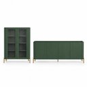 Ver imagem 2 de Kit Cristaleira com Buffet Bend Frisado Principal Incolar Musgo Metal Dourado
