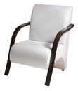 Ver imagem 5 de Conjunto Sevilha Namoradeira + 2 Poltronas Decorativa Braço De Madeira Recepção Sala - Corino Branco