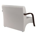 Ver imagem 4 de Conjunto Sevilha Namoradeira + 2 Poltronas Decorativa Braço De Madeira Recepção Sala - Corino Branco
