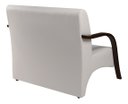 Ver imagem 4 de Conjunto Sevilha Namoradeira + 2 Poltronas Decorativa Braço De Madeira Recepção Sala - Corino Branco